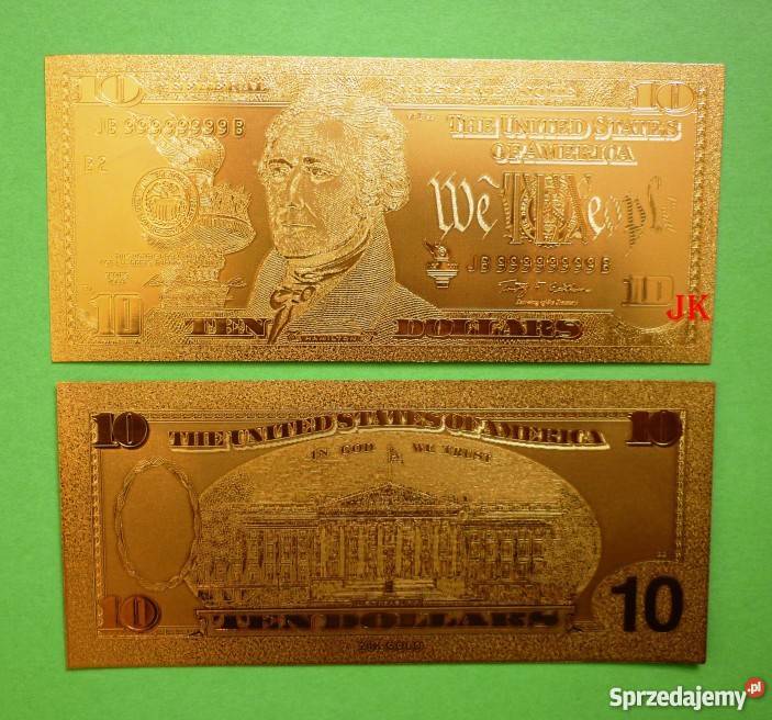 ZŁOTY BANKNOT ZESTAW 1 2 5 10 20 50 100 DOLAR