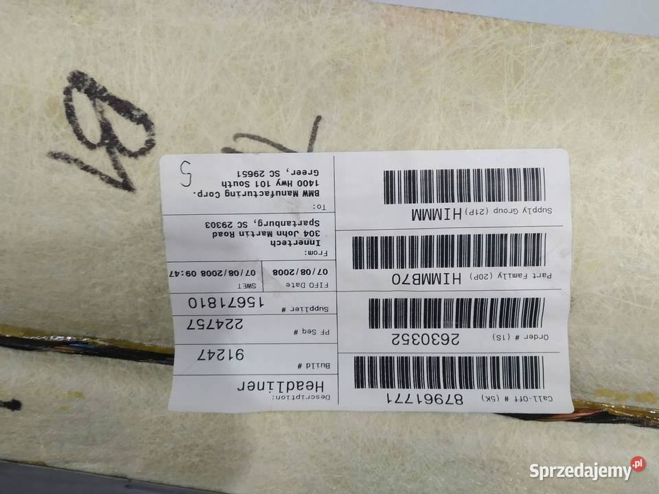 PODSUFITKA CZARNA POD SZYBERDACH Bmw X5 II Podsufitki