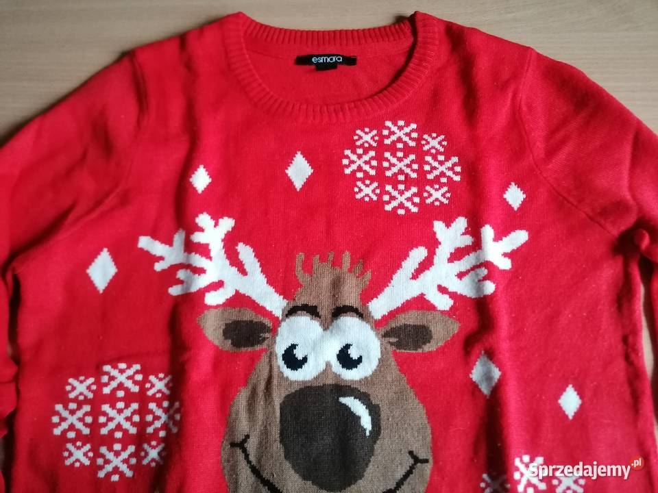 Sweter świąteczny czerwony Rudolf 3638Esmara Rozmiar 38(M) Łódź sprzedam