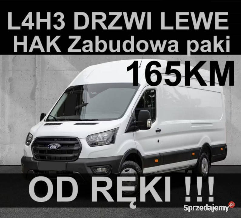 Ford Transit L4H3 165 Drzwi Lewe HAK Niska ręki elektryczne szyby Szczecinek
