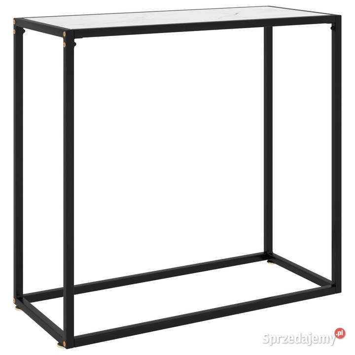 Stolik konsolowy biały 80x35x75 szkło hartowane Warszawa