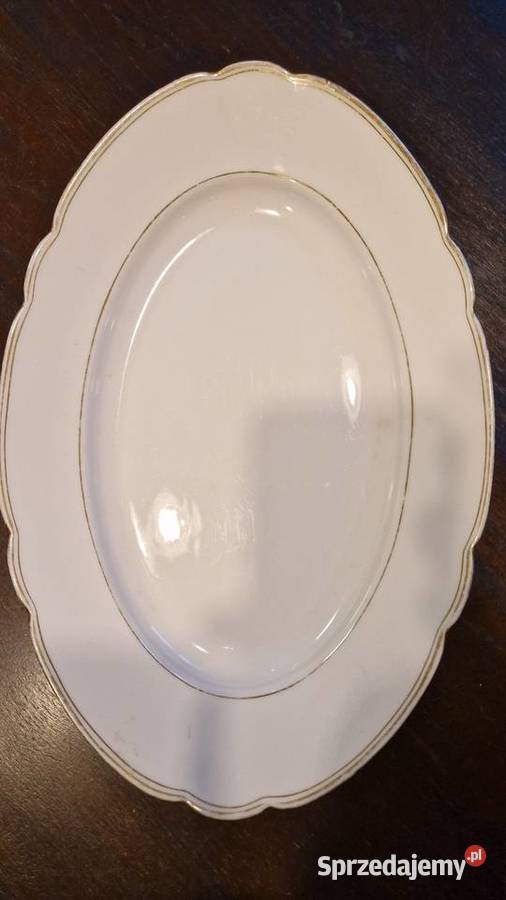Stary owalny PÓŁMISEK ĆMIELÓW Feston porcelana Porcelana i szkło
