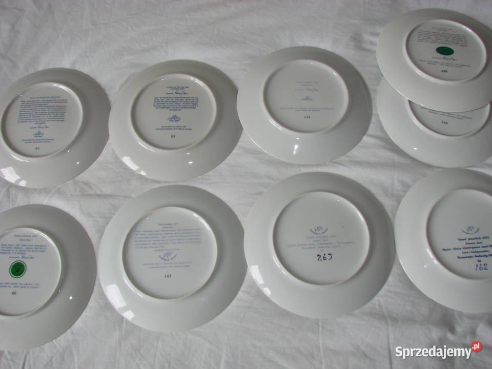 Elgporslin Sweden kobaltowe talerze świąteczne Porcelana i szkło pomorskie Pruszcz Gdański