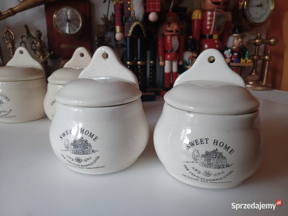 Cztery ceramiczne kuchenne pojemniki Poznań sprzedam