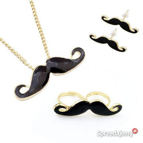 czarnych wąsów pierścionek kolczyki naszyjnik Bielsko-Biała sprzedam