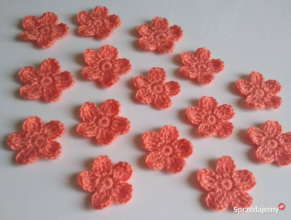 Aplikacje kwiaty kwiatki szydełkowe Handmade Gdańsk