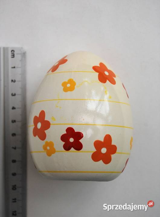 Jajko pisanka w kwiaty figurka ceramika Lublin