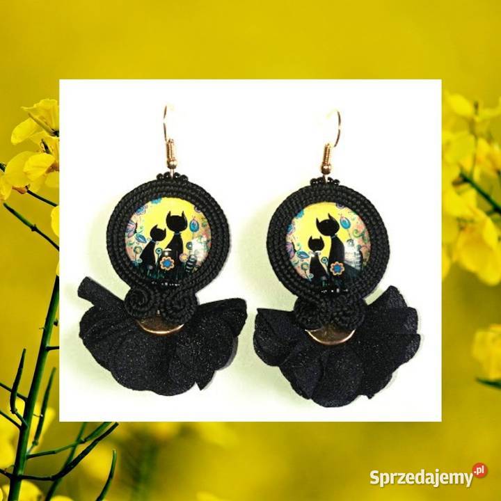 KOLCZYKI Z KOTKAMI I FALBANKĄ SUTASZ Biżuteria dla Pań Warszawa