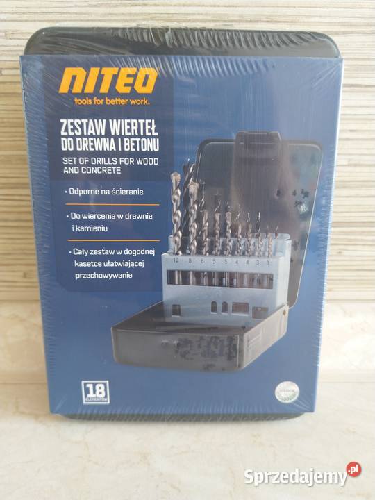 Zestaw wierteł do drewna i betonu 18el etui Zabrze