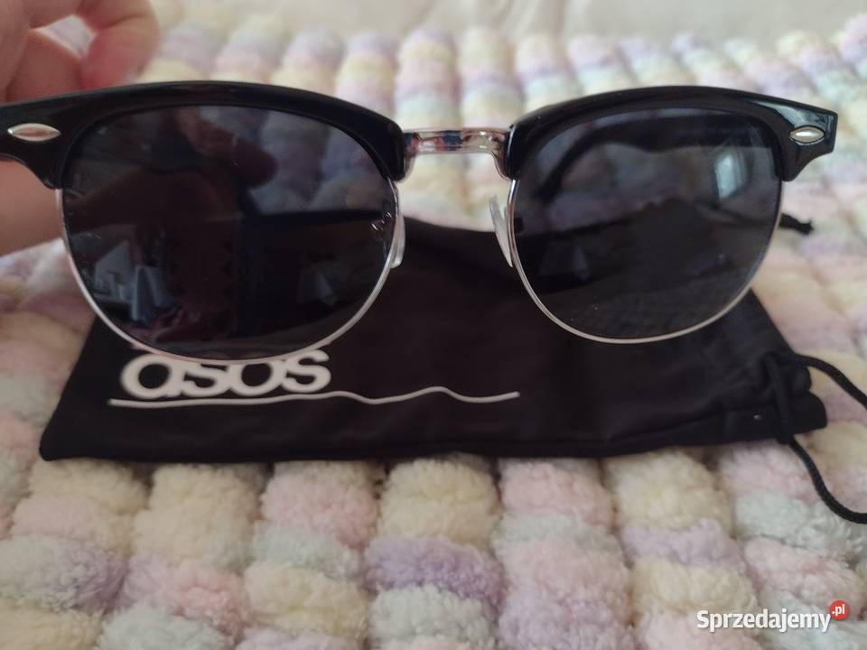 ASOS Czarnosrebrne okulary przeciwsłoneczne z Filtr UV-400 kat. 2 Kraków