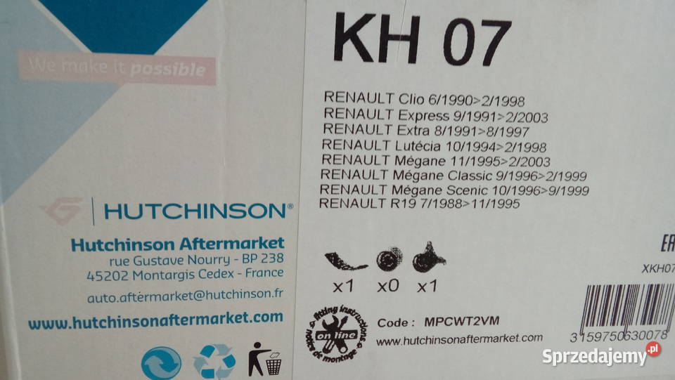 ROZRZĄD RENAULT 12 14 16 8V HUTCHINSON KH 07 lubelskie