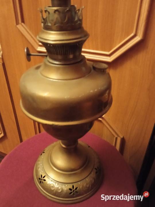 Mosieżna lampa naftowa Lempereur Bernard Belgia Antyki, Sztuka, Kolekcje Koźminek