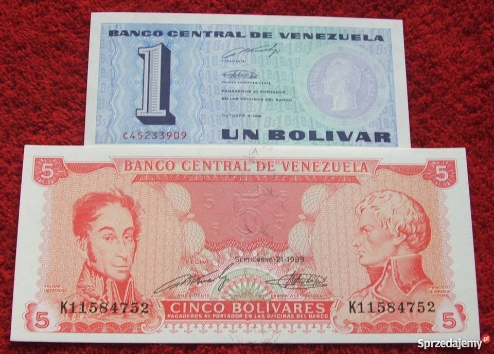 WENEZUELA STARA Kolekcjonerskie Banknoty Zestaw - 2 szt. UNC