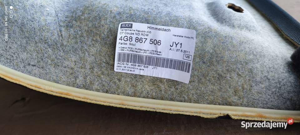 PODSUFITKA AUDI A7 4G8 S LINE 4G8867506 JY1 SOUL śląskie