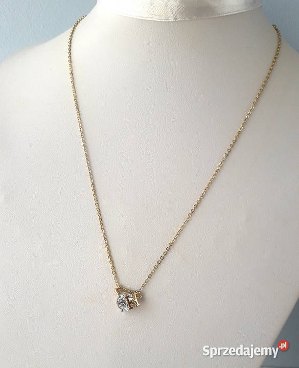 Naszyjnik pozłacany z cyrkonią literka H nowy Łódź sprzedam