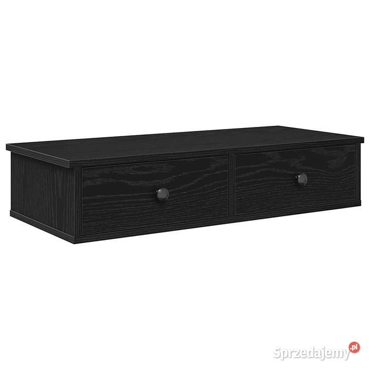 Półka ścienna z szufladami czarna 80x31x17 Warszawa