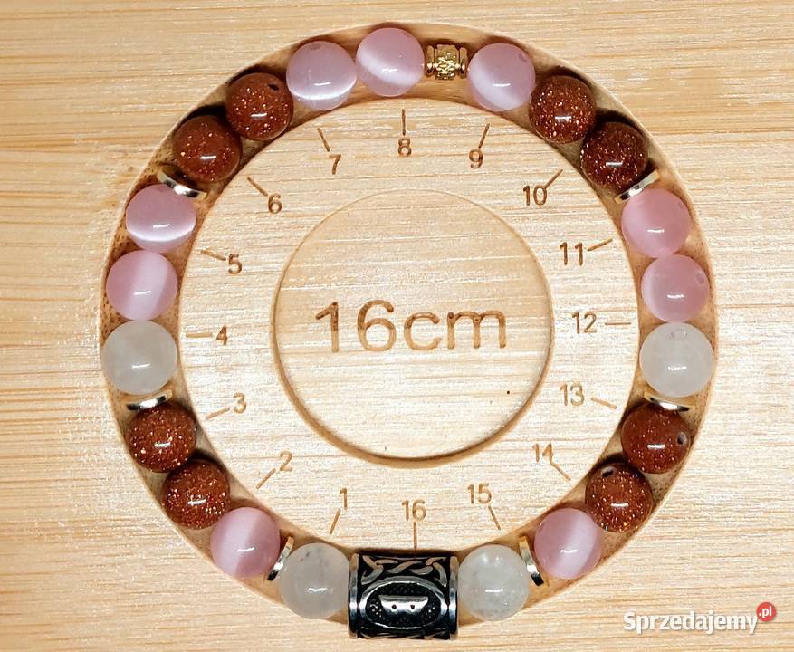 BRANSOLETKA RUNA BERKANO KAMIEŃ KWARC STAL Warszawa