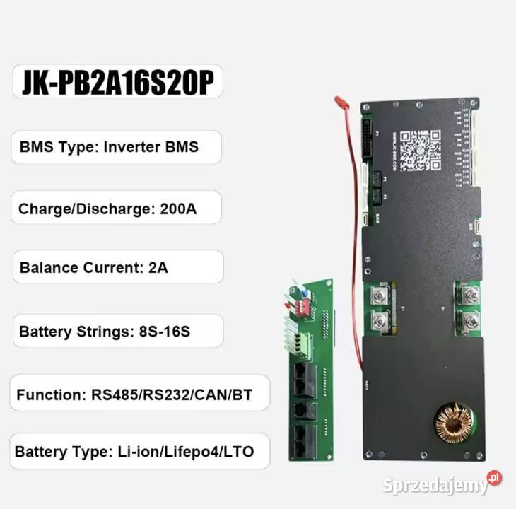 BMS JK do magazynu energii 16s 200A balansowanie Wojciechów-Kolonia Piąta