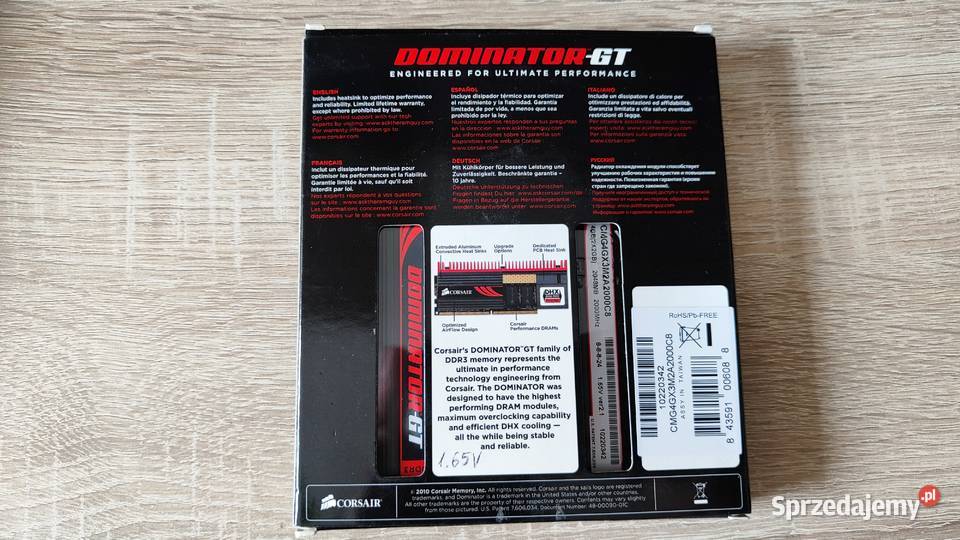 Pamięć RAM Corsair Dominator GT 4GB 2x2GB DDR3 Gdańsk