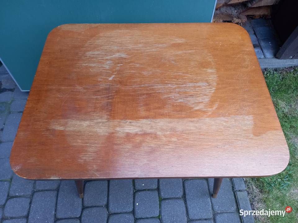 Stary stolik patyczak PRL vintage wielkopolskie