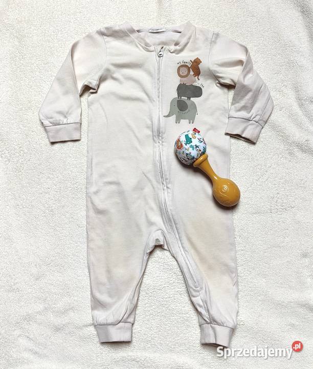 Pajacyk pajac piżama bawełna beż 80 niemowlaka uniseks