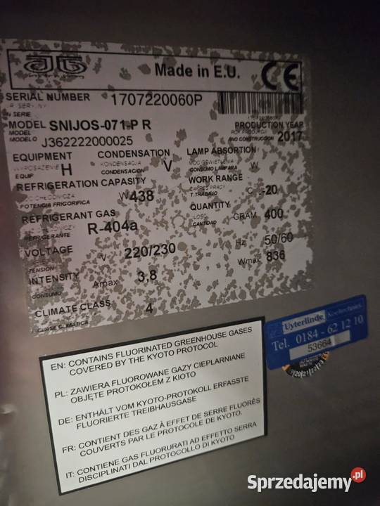 Szafa mroźnicza zamrażarka gastronomiczna Jos Pszczyna