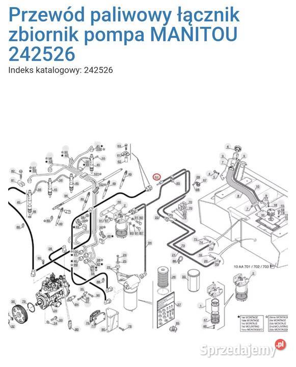 Przewód paliwowy łącznik zbiornik pompa MANITOU Porąbka