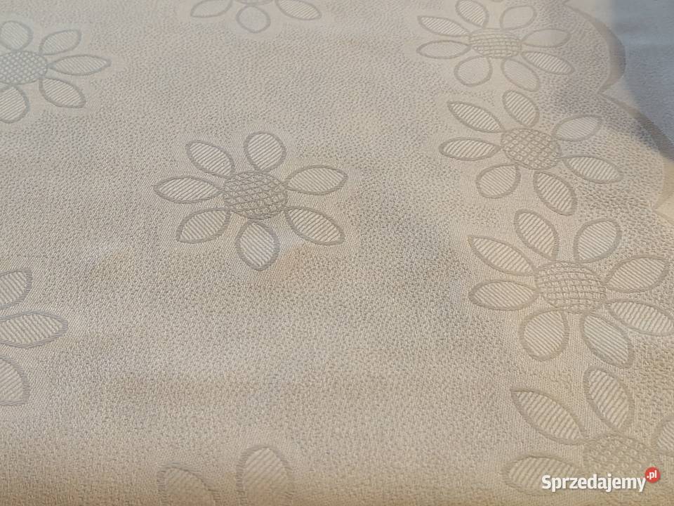 Obrus biały bawełna PRL Legnica