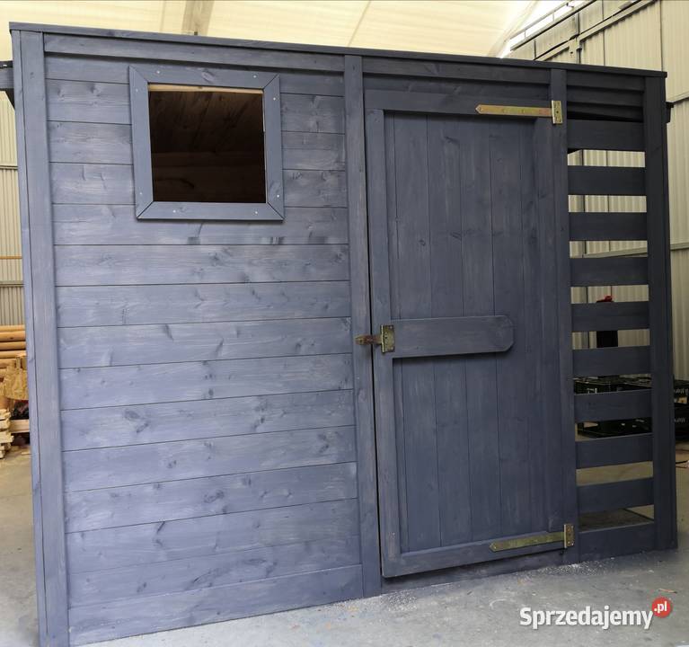 Domek ogrodowy narzędziowy drewutnia stolik Kawnice