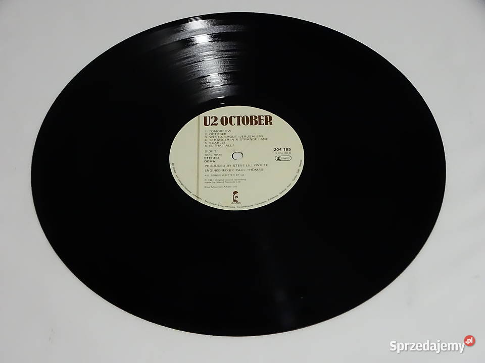 October U2 winyl LP 12 Island Records