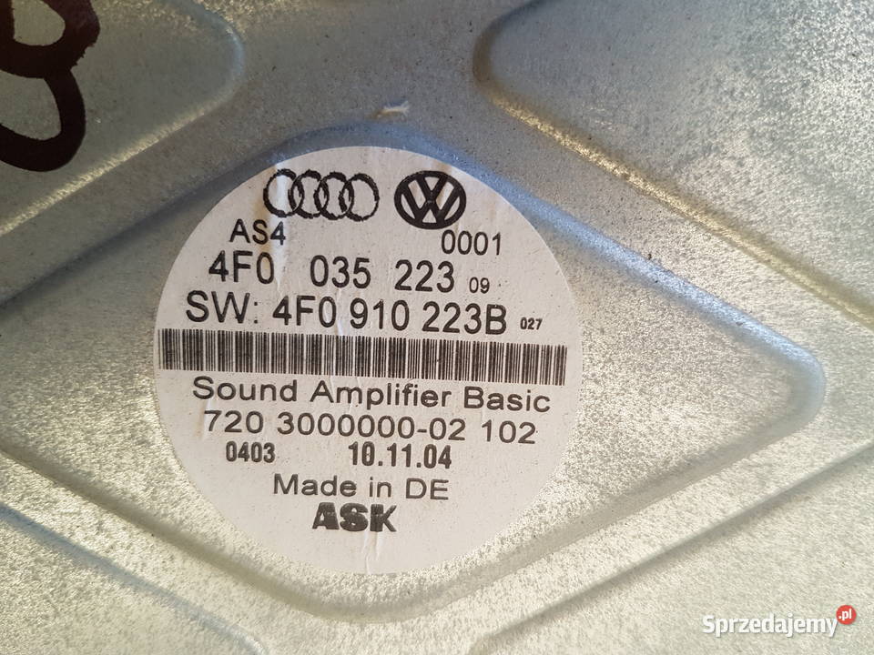 AUDI A6 C6 WZMACNIACZ 4F0035223 4F0910223B