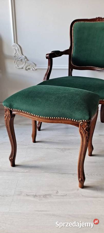 Stylowy fotel butelkowa zieleń Ludwik Szczecin