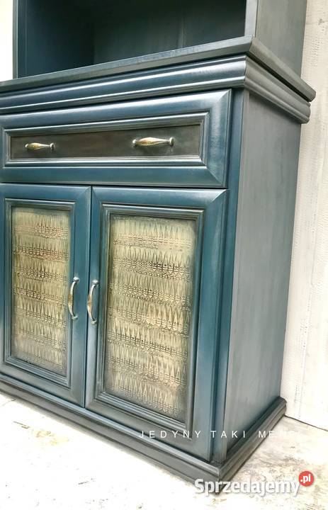 Witrynakredens w stylu shabby chic niebiesko Przeworsk