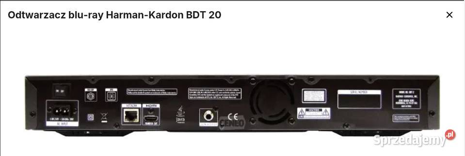 odtwarzacz bluray BDDVDCD HARMANKARDON BDT20 Myscowa