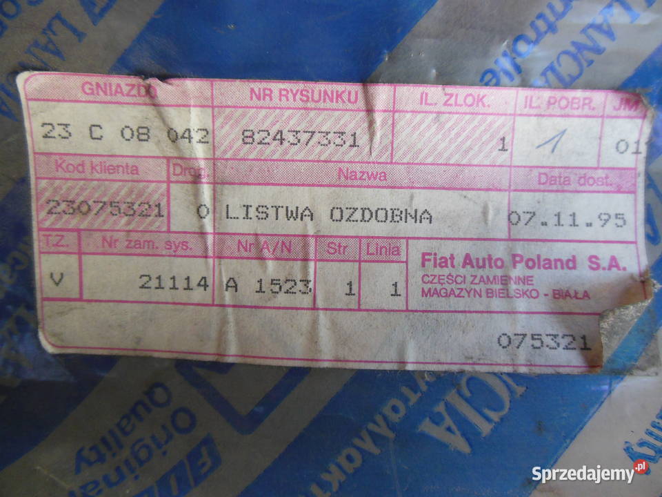 LISTWA ZEWNĘTRZNA 82437331 FIAT CROMA LANCIA osobowe Kozy