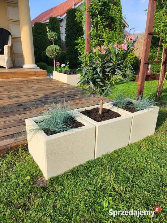 Donice betonowe 40x40x30h Gazony ogrodowe donica mazowieckie Stoczek