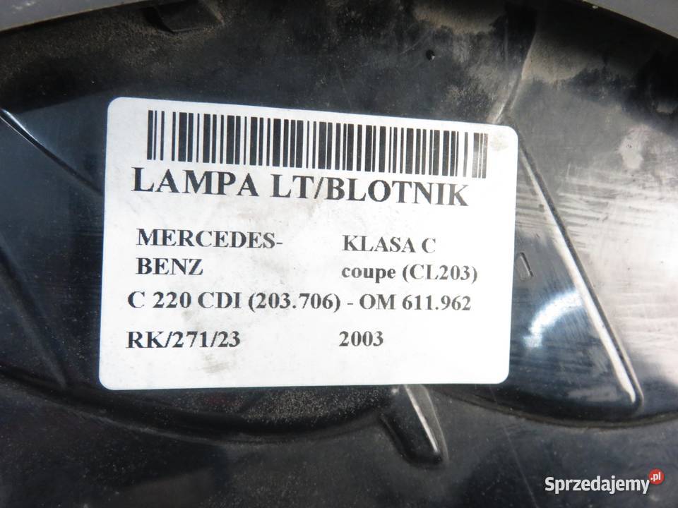 LAMPA LEWA TYLNA MERCEDES KLASA C CL203 Lampy tylne małopolskie sprzedam