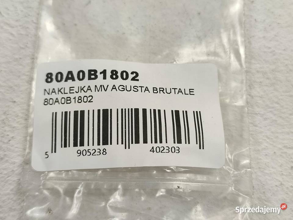 NAKLEJKA NA BŁOTNIK PRZÓD MV AGUSTA BRUTALE 989