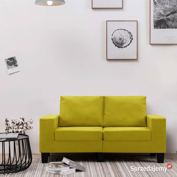 vidaXL 2-osobowa sofa, żółta, tapicerowana 287117
