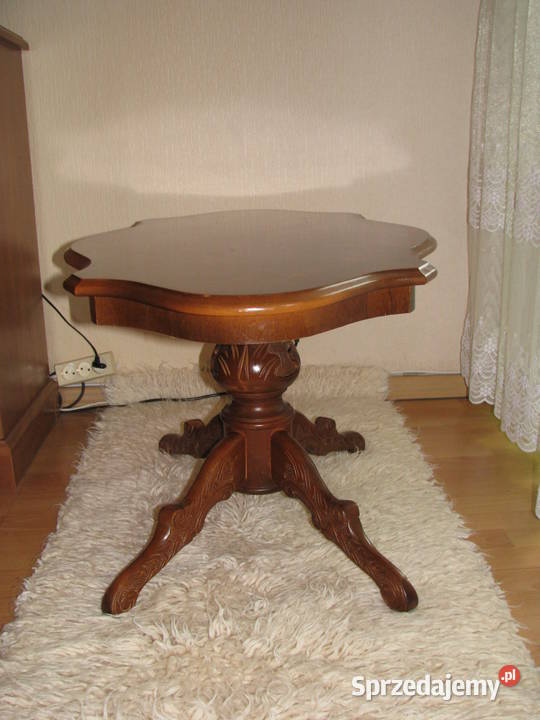 Stylowy stolik kawowy intarsjowany blat ława Stoliki kawowe i ławy opolskie Krapkowice
