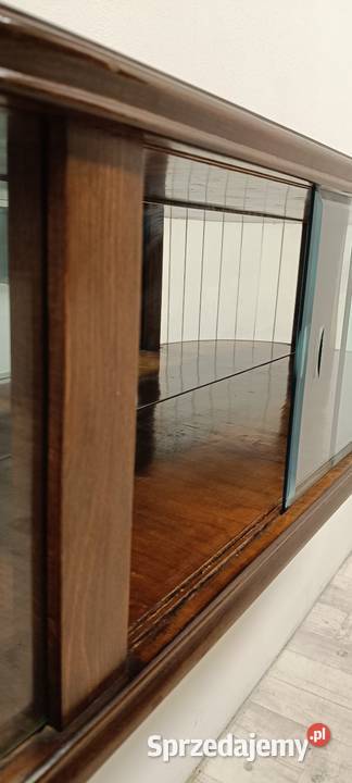 witrynka półka wisząca Art deco fornir orzech