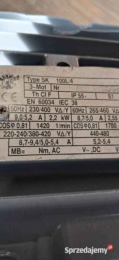 Motoreduktor 2 2 kW284 obr Leszno