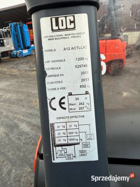 paleciak elektryczny MANITOU LOC A12 z masztem elektryczny Działoszyn sprzedam