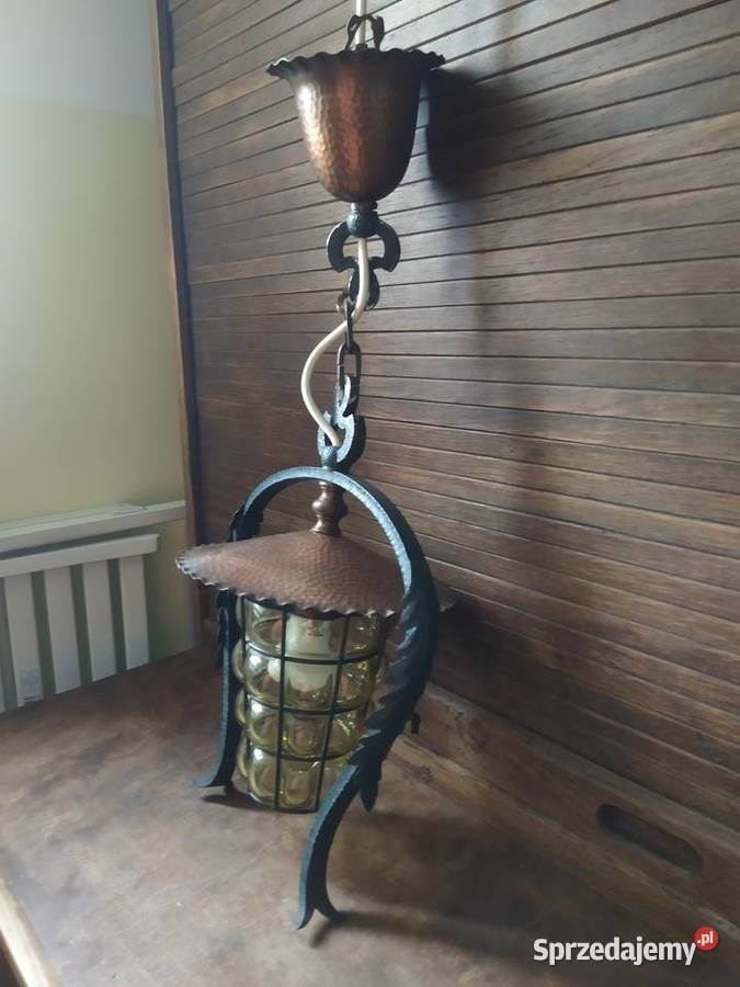Stara lampa wisząca żyrandol altana weranda