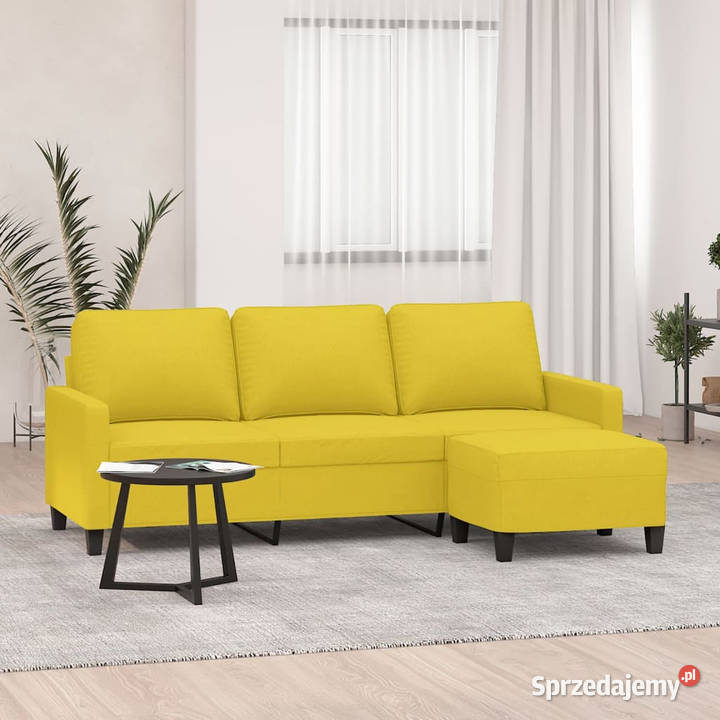 3osobowa sofa z podnóżkiem jasnożółty 180 Warszawa