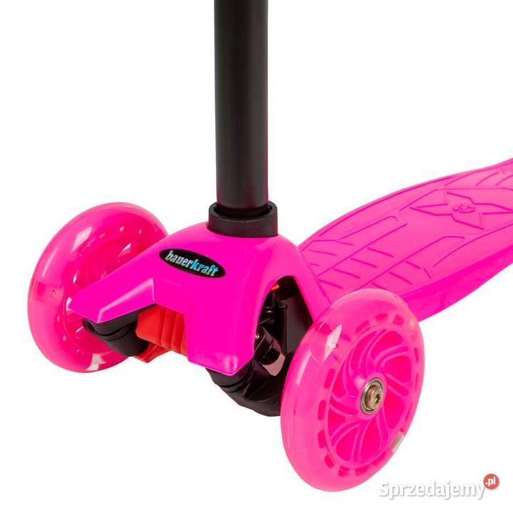 Różowa balansowa hulajnoga składana trójkołowa Poznań