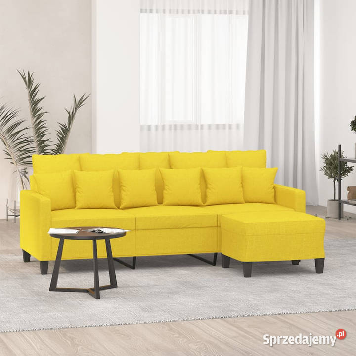 3osobowa sofa z podnóżkiem jasnożółty 180 Warszawa