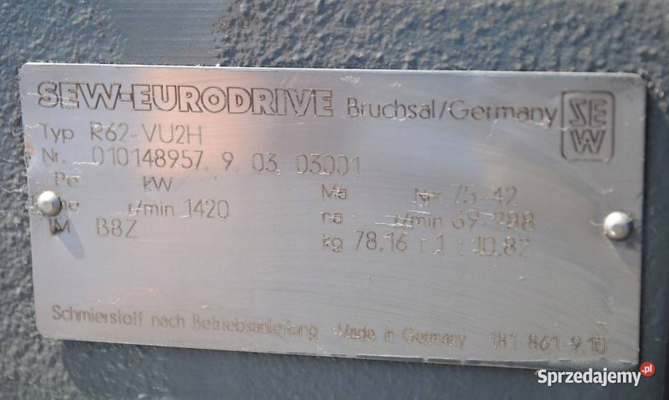 Motoreduktor 15kw z regulacją 69288obrmin SEW Kargowa sprzedam