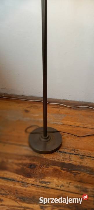 Mosiężna lampa podłogowa z abażurem 2 Skierniewice