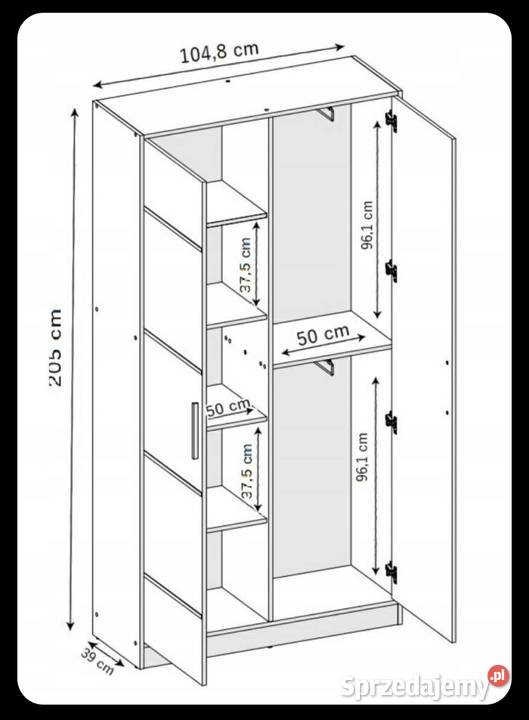 Biała szafa z lustrem Piła